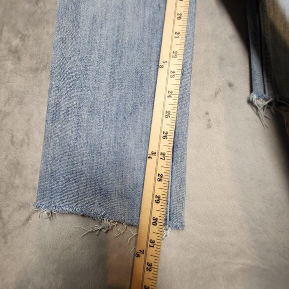 Vintage Gap Jeans Womens 4 Long Low Rise Light Wash Button Fly Raw Hem Y2K 00s - Picture 9 of 14